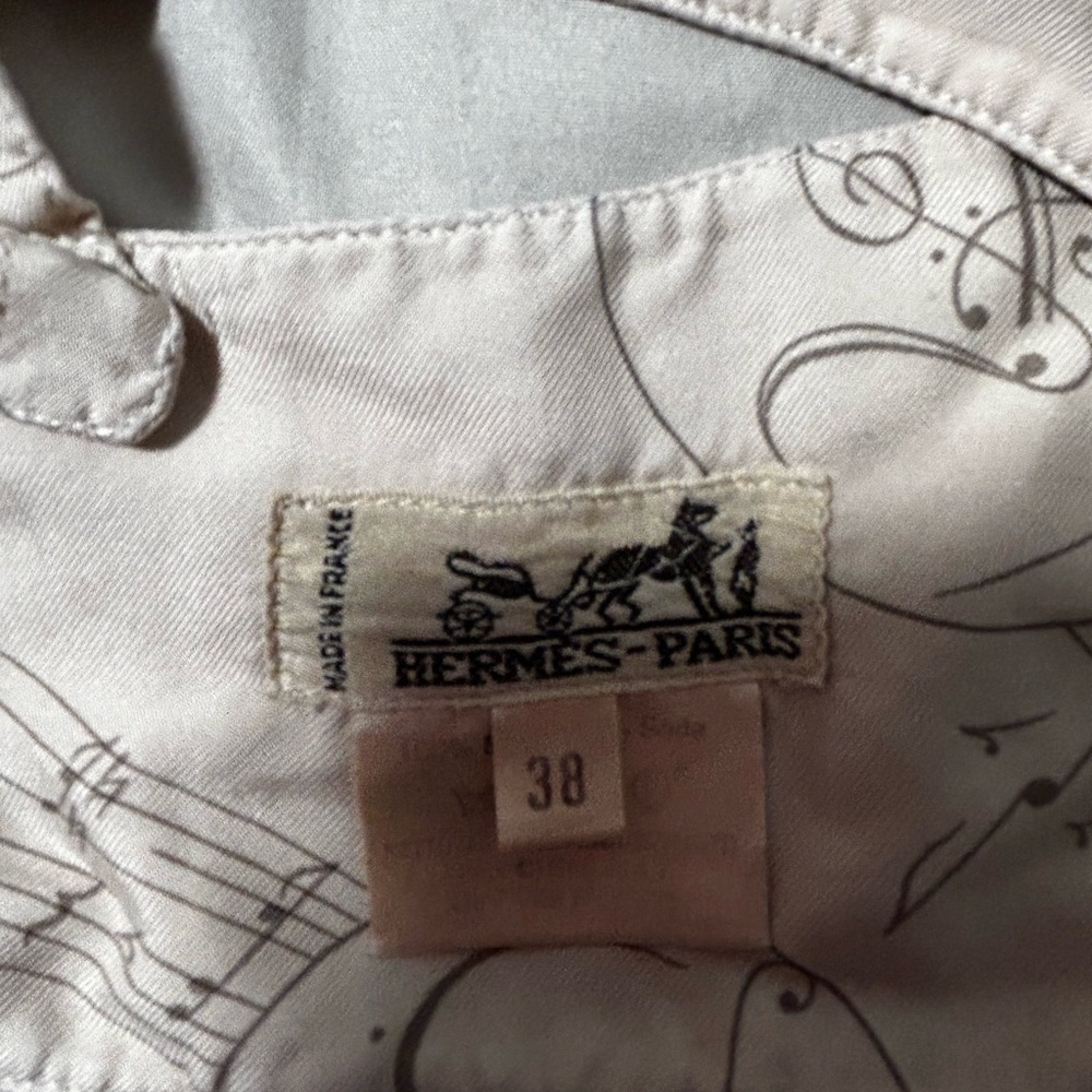 Vintage HERMES La Musique de Spheres Silk Bralette  Size 38 Rare 1990s - Picture 5 of 8